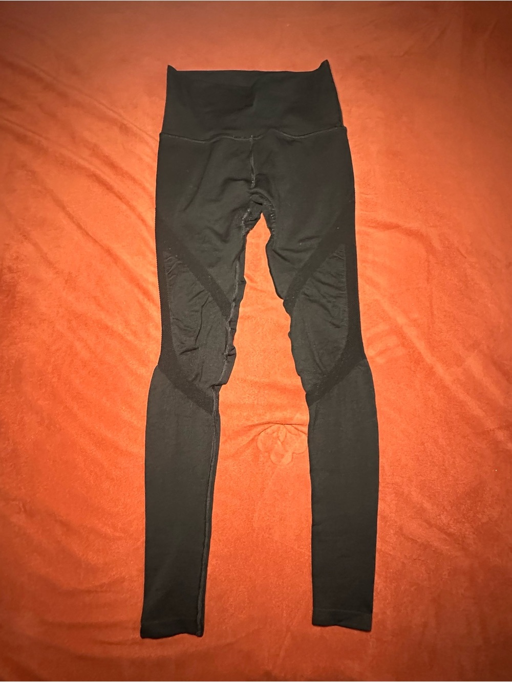 Alphalete Amplify Black High-Waist Mesh Panel Leggings